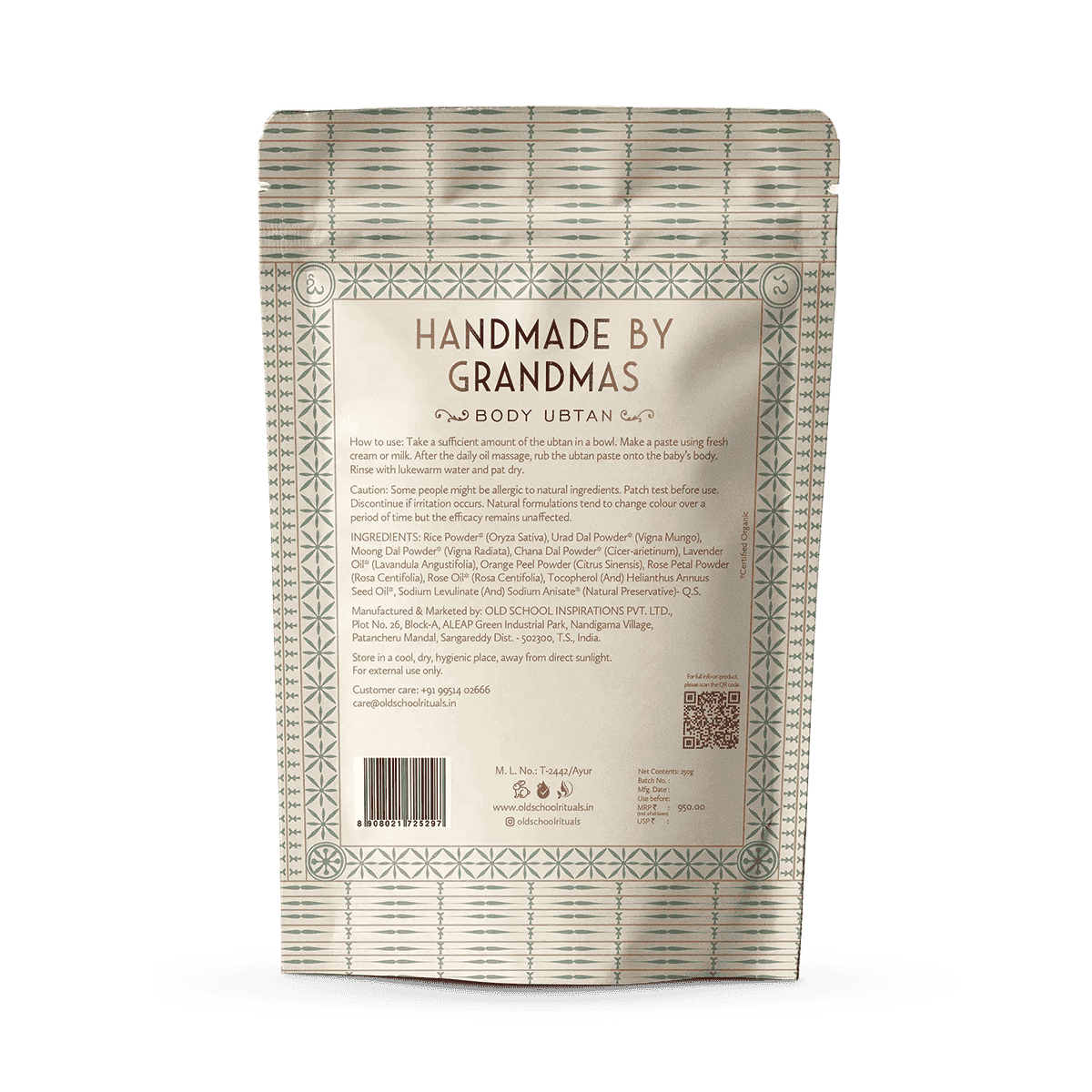 Handmade by Grandmas Body Ubtan For Kids - Old School Ritual